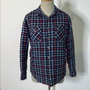Kirrin Finch Insulated Quilted Flannel Button Up Shirt Shacket